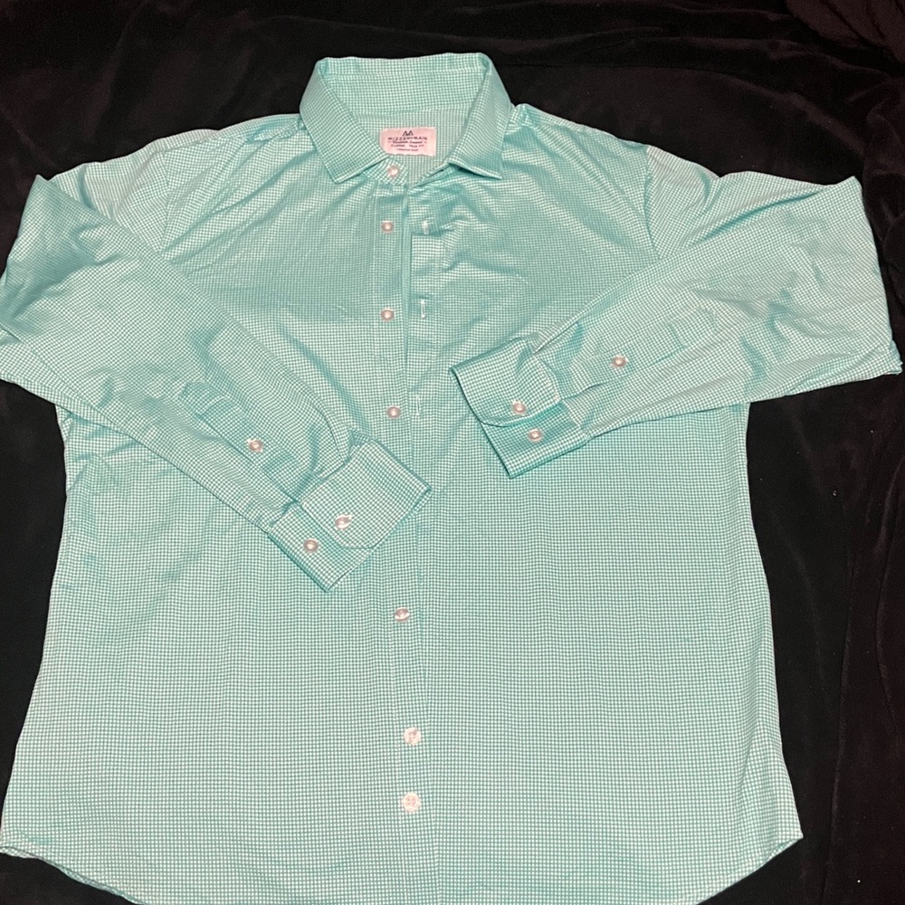 Mizzen+Main green gingham Casual Button Down Shirt